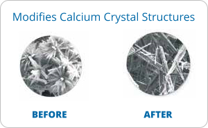 Stops formation water scaling crystals